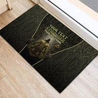 Personalized Muscular Goblin Weightlifting Rubber Doormat Pain For Growth Dark Fantasy Gym Graphic