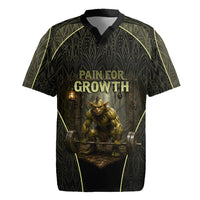 Personalized Muscular Goblin Weightlifting Rugby Jersey Pain For Growth Dark Fantasy Gym Graphic