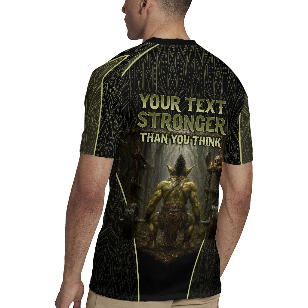 Personalized Muscular Goblin Weightlifting Rugby Jersey Pain For Growth Dark Fantasy Gym Graphic