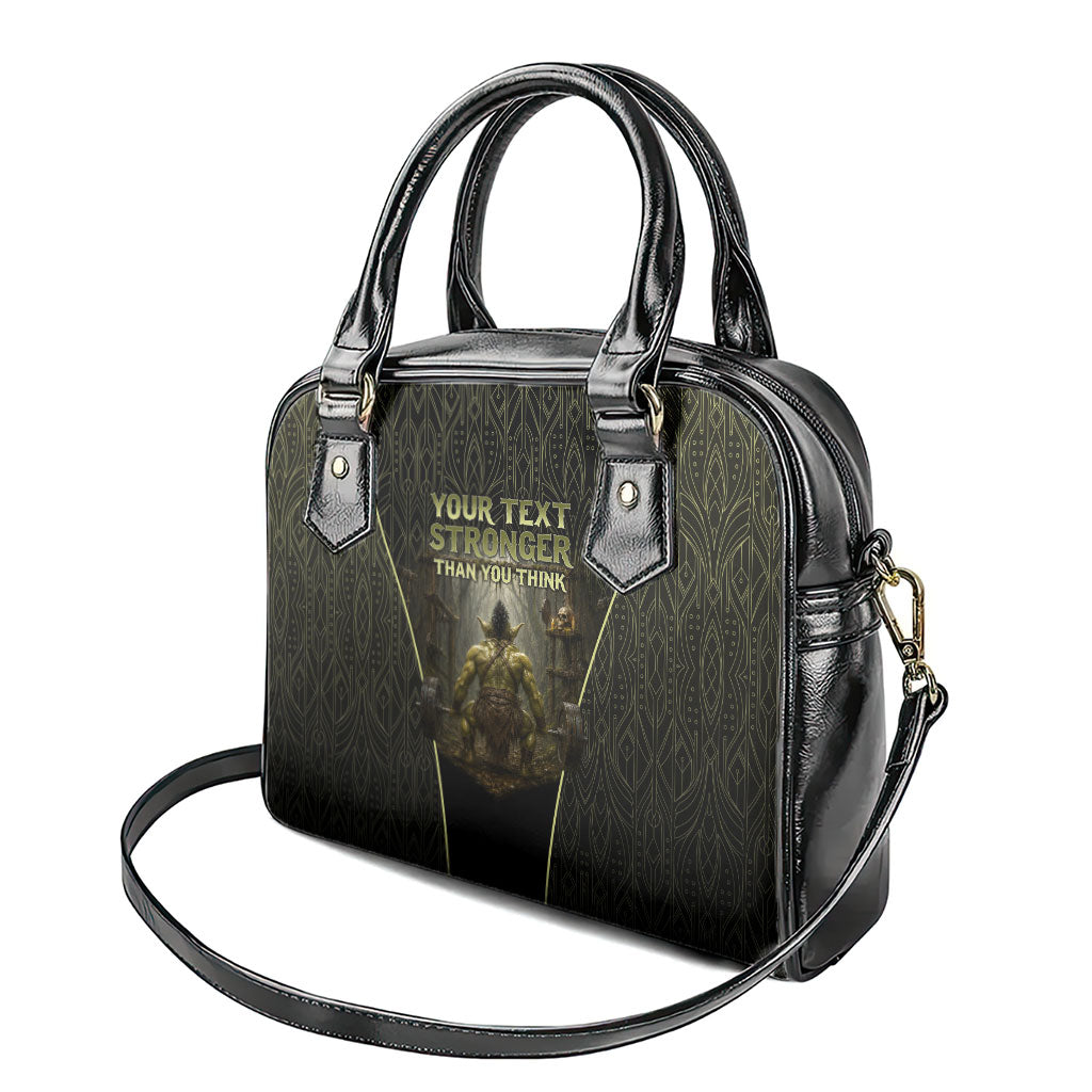Personalized Muscular Goblin Weightlifting Shoulder Handbag Pain For Growth Dark Fantasy Gym Graphic