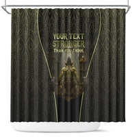 Personalized Muscular Goblin Weightlifting Shower Curtain Pain For Growth Dark Fantasy Gym Graphic