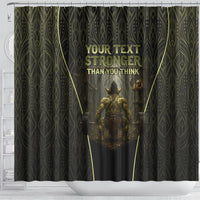 Personalized Muscular Goblin Weightlifting Shower Curtain Pain For Growth Dark Fantasy Gym Graphic
