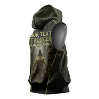 Personalized Muscular Goblin Weightlifting Sleeveless Hoodie Pain For Growth Dark Fantasy Gym Graphic