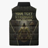Personalized Muscular Goblin Weightlifting Sleeveless Puffer Jacket Pain For Growth Dark Fantasy Gym Graphic