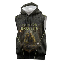 Personalized Muscular Goblin Weightlifting Sleeveless Zip Hoodie Pain For Growth Dark Fantasy Gym Graphic