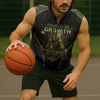 Personalized Muscular Goblin Weightlifting Sleeveless Zip Hoodie Pain For Growth Dark Fantasy Gym Graphic
