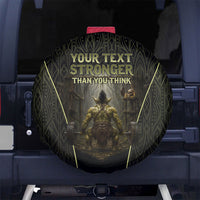 Personalized Muscular Goblin Weightlifting Spare Tire Cover Pain For Growth Dark Fantasy Gym Graphic