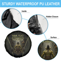 Personalized Muscular Goblin Weightlifting Spare Tire Cover Pain For Growth Dark Fantasy Gym Graphic