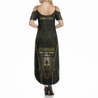 Personalized Muscular Goblin Weightlifting Summer Maxi Dress Pain For Growth Dark Fantasy Gym Graphic