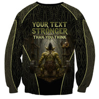 Personalized Muscular Goblin Weightlifting Sweatshirt Pain For Growth Dark Fantasy Gym Graphic