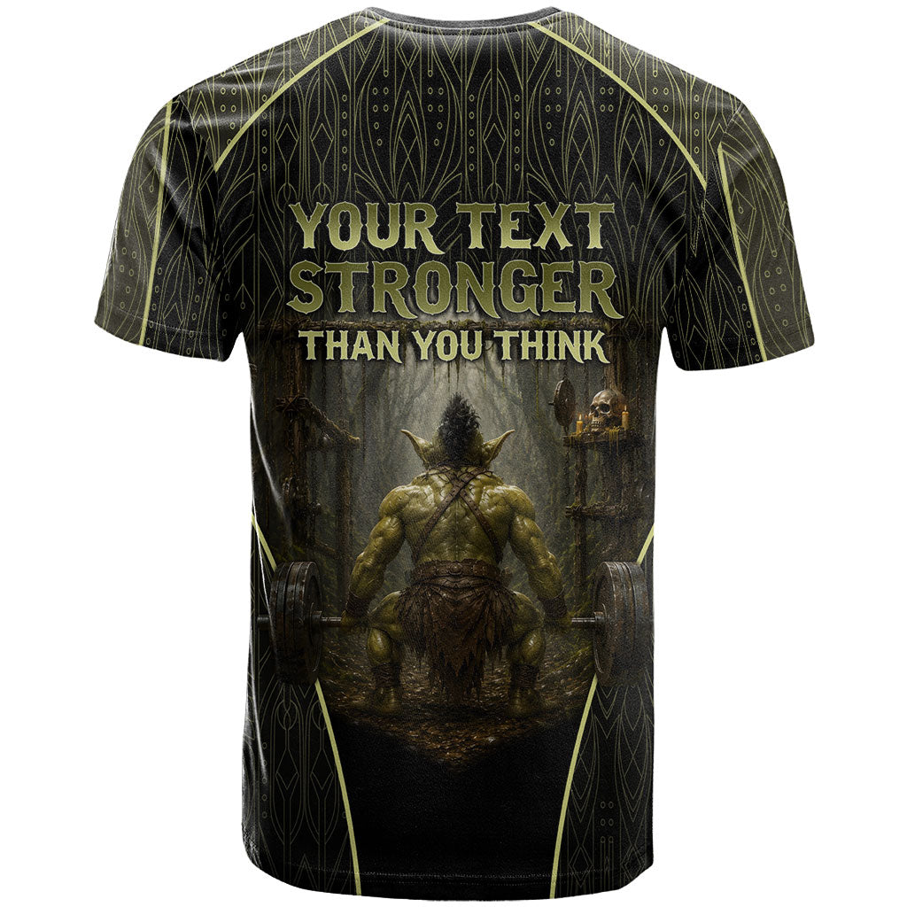 Personalized Muscular Goblin Weightlifting T Shirt Pain For Growth Dark Fantasy Gym Graphic