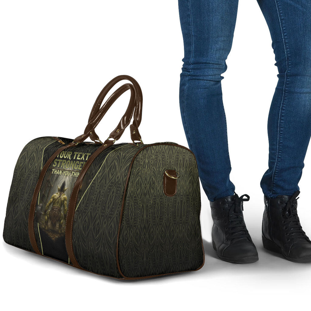 Personalized Muscular Goblin Weightlifting Travel Bag Pain For Growth Dark Fantasy Gym Graphic