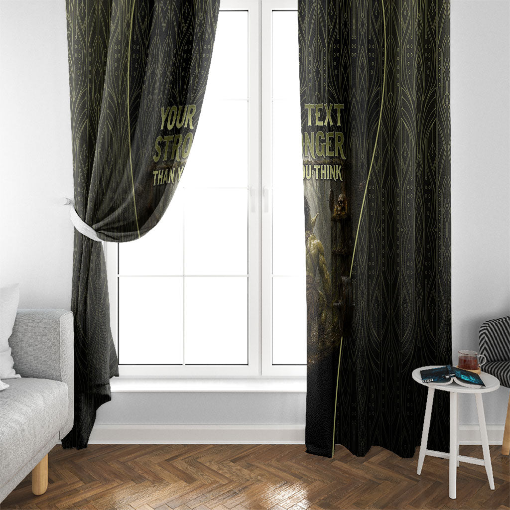 Personalized Muscular Goblin Weightlifting Window Curtain Pain For Growth Dark Fantasy Gym Graphic