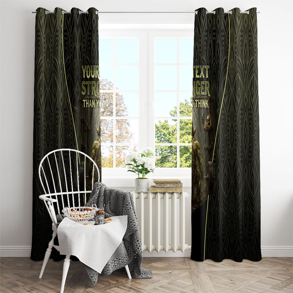 Personalized Muscular Goblin Weightlifting Window Curtain Pain For Growth Dark Fantasy Gym Graphic