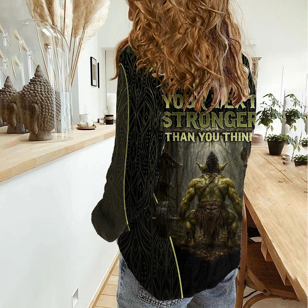 Personalized Muscular Goblin Weightlifting Women Casual Shirt Pain For Growth Dark Fantasy Gym Graphic