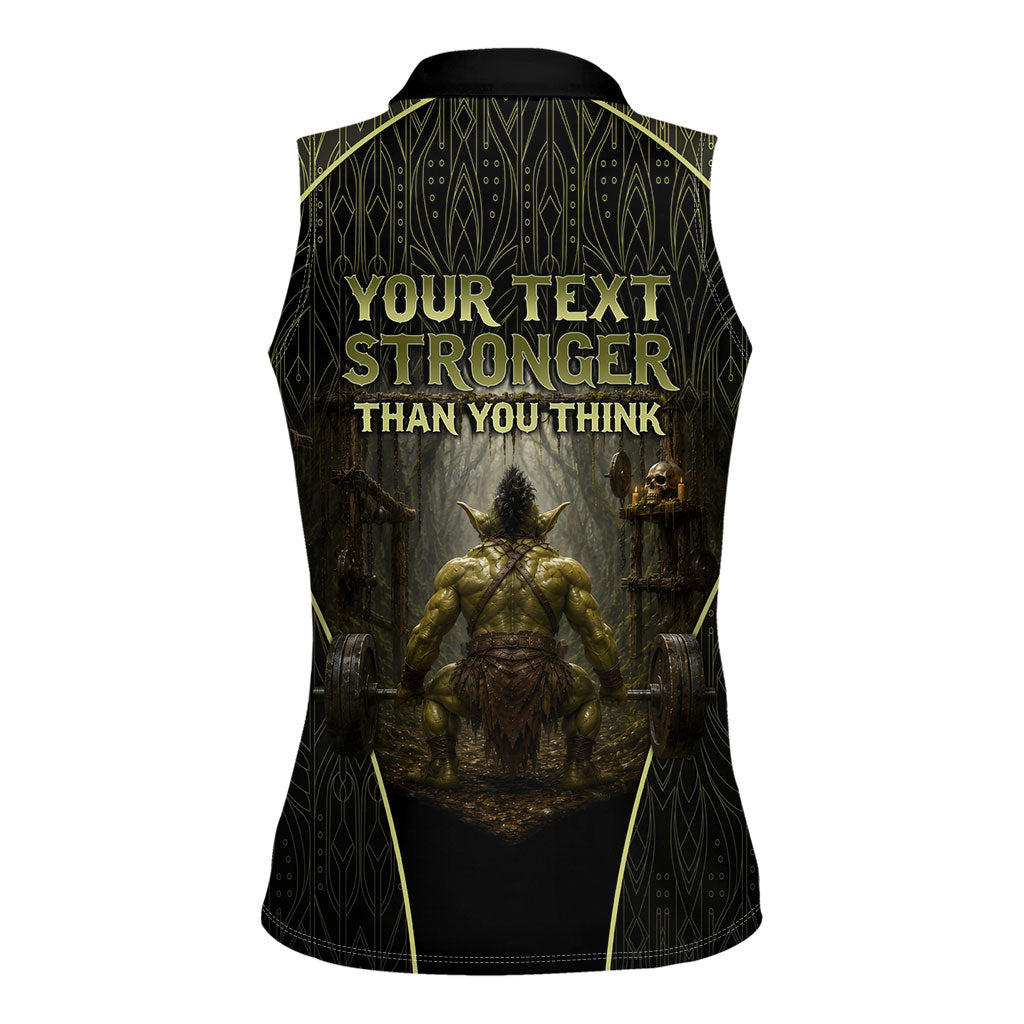 Personalized Muscular Goblin Weightlifting Women Sleeveless Polo Shirt Pain For Growth Dark Fantasy Gym Graphic