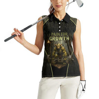 Personalized Muscular Goblin Weightlifting Women Sleeveless Polo Shirt Pain For Growth Dark Fantasy Gym Graphic