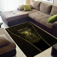 Personalized Muscular Cat Weightlifting Area Rug Pain For Growth Dark Fantasy Gym Graphic