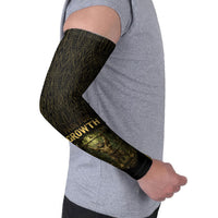 Personalized Muscular Cat Weightlifting Arm Sleeves Pain For Growth Dark Fantasy Gym Graphic