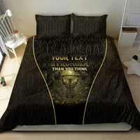 Personalized Muscular Cat Weightlifting Bedding Set Pain For Growth Dark Fantasy Gym Graphic