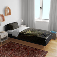 Personalized Muscular Cat Weightlifting Bedding Set Pain For Growth Dark Fantasy Gym Graphic