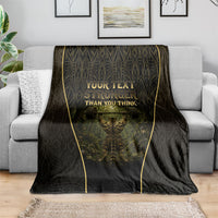 Personalized Muscular Cat Weightlifting Blanket Pain For Growth Dark Fantasy Gym Graphic