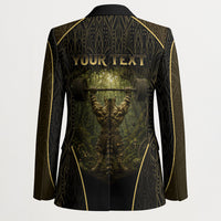 Personalized Muscular Cat Weightlifting Blazer Pain For Growth Dark Fantasy Gym Graphic