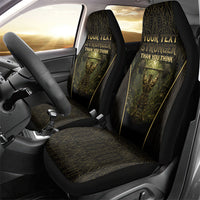 Personalized Muscular Cat Weightlifting Car Seat Cover Pain For Growth Dark Fantasy Gym Graphic