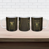 Personalized Muscular Cat Weightlifting Ceramic Mug Pain For Growth Dark Fantasy Gym Graphic