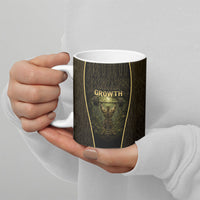 Personalized Muscular Cat Weightlifting Ceramic Mug Pain For Growth Dark Fantasy Gym Graphic