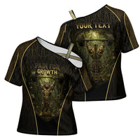Personalized Muscular Cat Weightlifting Cross Shoulder Shirt Pain For Growth Dark Fantasy Gym Graphic
