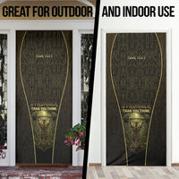 Personalized Muscular Cat Weightlifting Door Cover Pain For Growth Dark Fantasy Gym Graphic