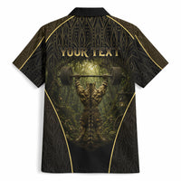 Personalized Muscular Cat Weightlifting Hawaiian Shirt Pain For Growth Dark Fantasy Gym Graphic