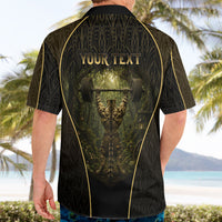 Personalized Muscular Cat Weightlifting Hawaiian Shirt Pain For Growth Dark Fantasy Gym Graphic