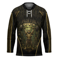 Personalized Muscular Cat Weightlifting Hockey Jersey Pain For Growth Dark Fantasy Gym Graphic