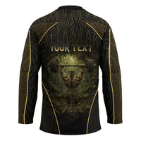 Personalized Muscular Cat Weightlifting Hockey Jersey Pain For Growth Dark Fantasy Gym Graphic