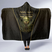 Personalized Muscular Cat Weightlifting Hooded Blanket Pain For Growth Dark Fantasy Gym Graphic