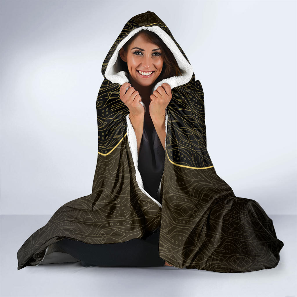 Personalized Muscular Cat Weightlifting Hooded Blanket Pain For Growth Dark Fantasy Gym Graphic