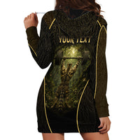 Personalized Muscular Cat Weightlifting Hoodie Dress Pain For Growth Dark Fantasy Gym Graphic