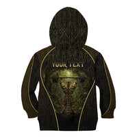 Personalized Muscular Cat Weightlifting Kid Hoodie Pain For Growth Dark Fantasy Gym Graphic