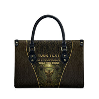 Personalized Muscular Cat Weightlifting Leather Bag Pain For Growth Dark Fantasy Gym Graphic