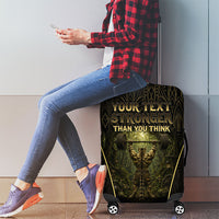 Personalized Muscular Cat Weightlifting Luggage Cover Pain For Growth Dark Fantasy Gym Graphic