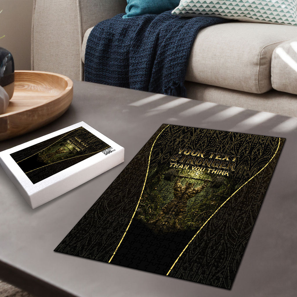 Personalized Muscular Cat Weightlifting Puzzle Pain For Growth Dark Fantasy Gym Graphic
