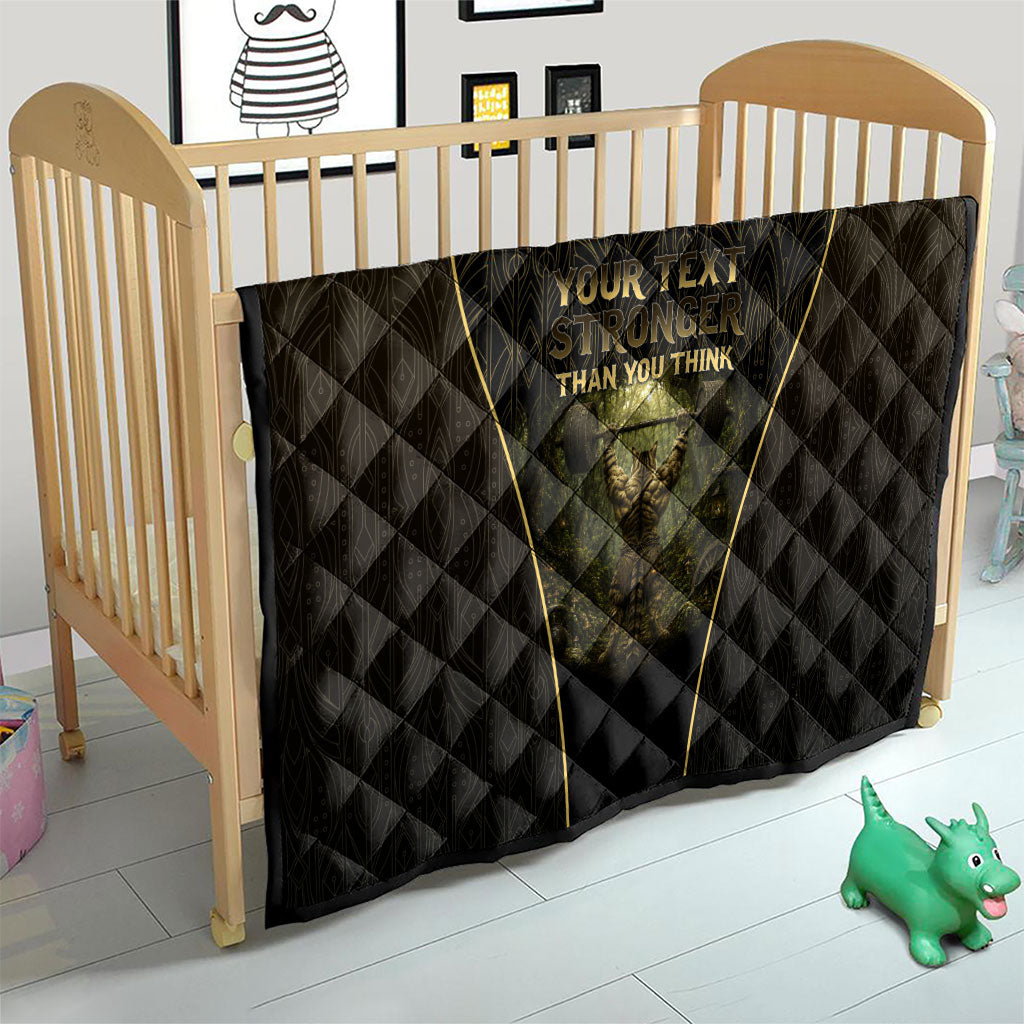 Personalized Muscular Cat Weightlifting Quilt Pain For Growth Dark Fantasy Gym Graphic