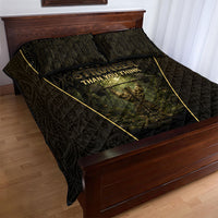 Personalized Muscular Cat Weightlifting Quilt Bed Set Pain For Growth Dark Fantasy Gym Graphic