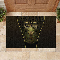 Personalized Muscular Cat Weightlifting Rubber Doormat Pain For Growth Dark Fantasy Gym Graphic