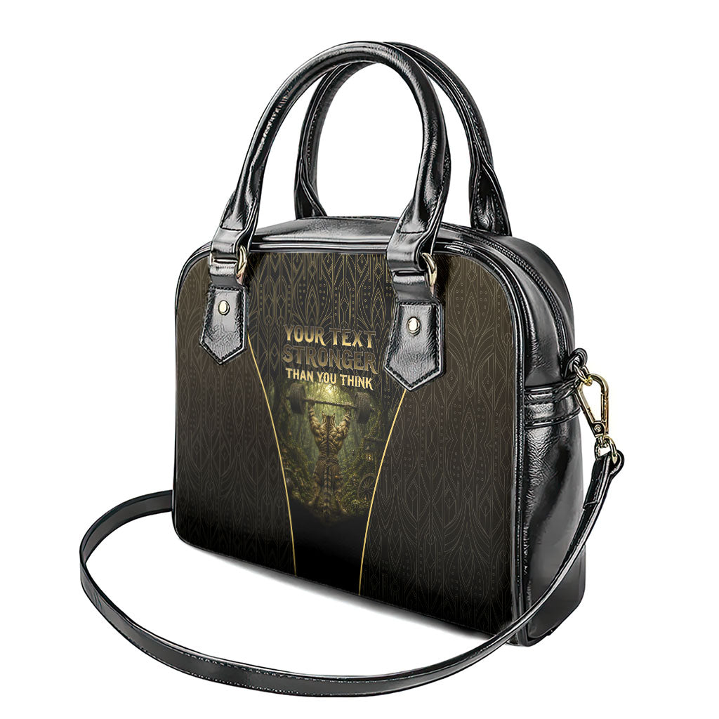 Personalized Muscular Cat Weightlifting Shoulder Handbag Pain For Growth Dark Fantasy Gym Graphic