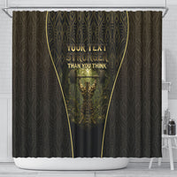 Personalized Muscular Cat Weightlifting Shower Curtain Pain For Growth Dark Fantasy Gym Graphic