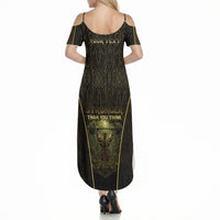 Personalized Muscular Cat Weightlifting Summer Maxi Dress Pain For Growth Dark Fantasy Gym Graphic