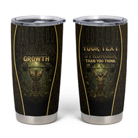Personalized Muscular Cat Weightlifting Tumbler Cup Pain For Growth Dark Fantasy Gym Graphic